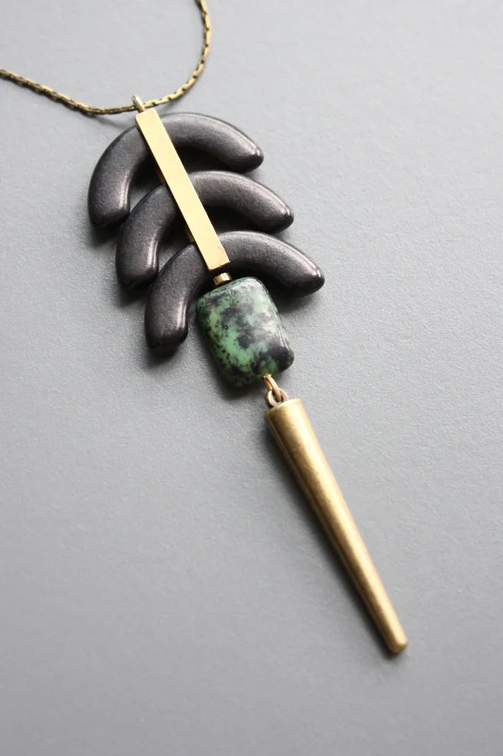 PENDANT GEOMETRIC BLACK & GREEN