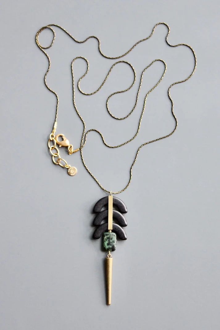 PENDANT GEOMETRIC BLACK & GREEN