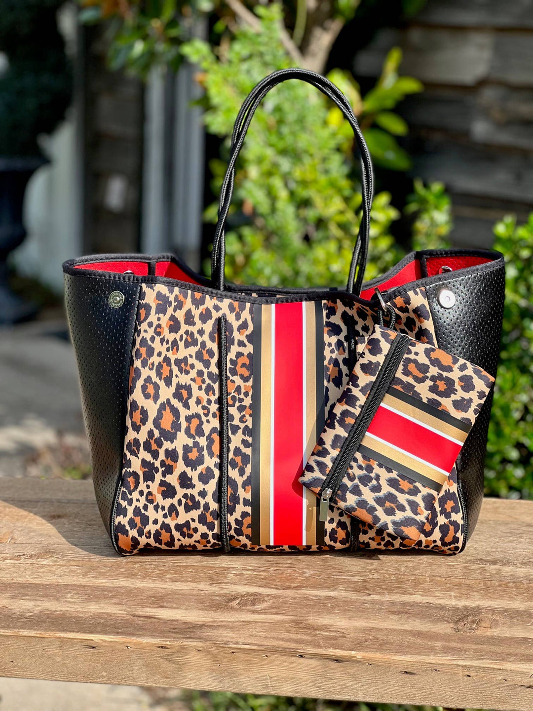 TOTE BAG LEOPARD RUBY RED/WHITE #78705