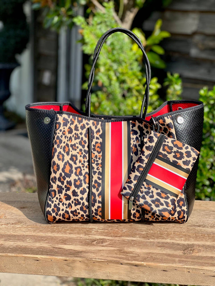 TOTE BAG LEOPARD RUBY RED/WHITE #78705