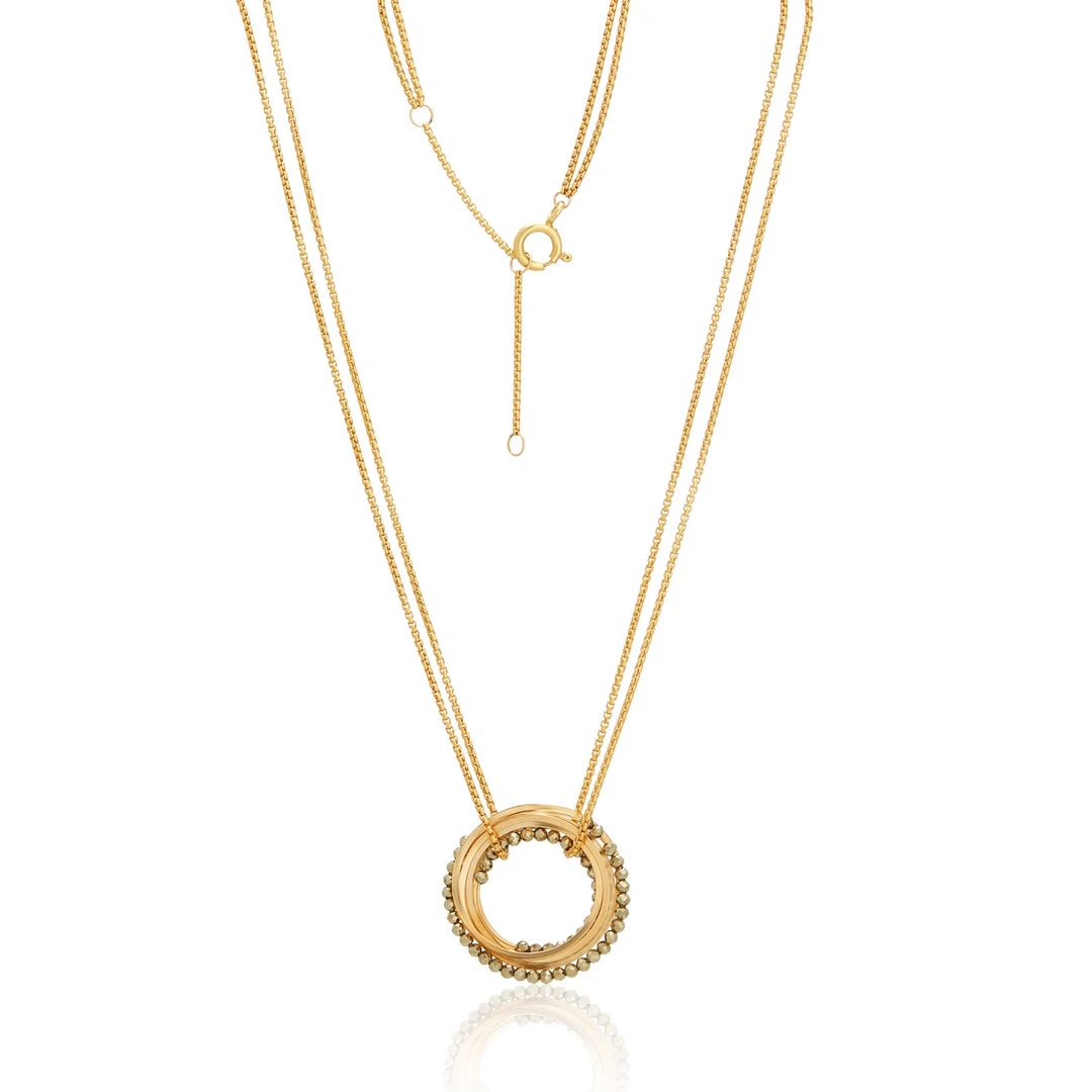 NECKLACE PENDANT MIA MULTI HOOPS PYRITE