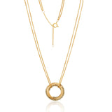NECKLACE PENDANT MIA MULTI HOOPS PYRITE