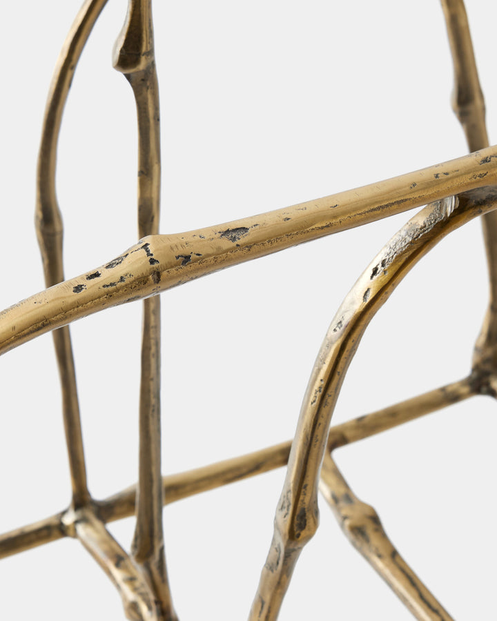 MAGAZINE RACK BAMBOO GOLD LEAF