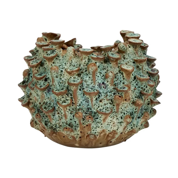 VASE GREEN MOSS WITH CORAL EFFECT
