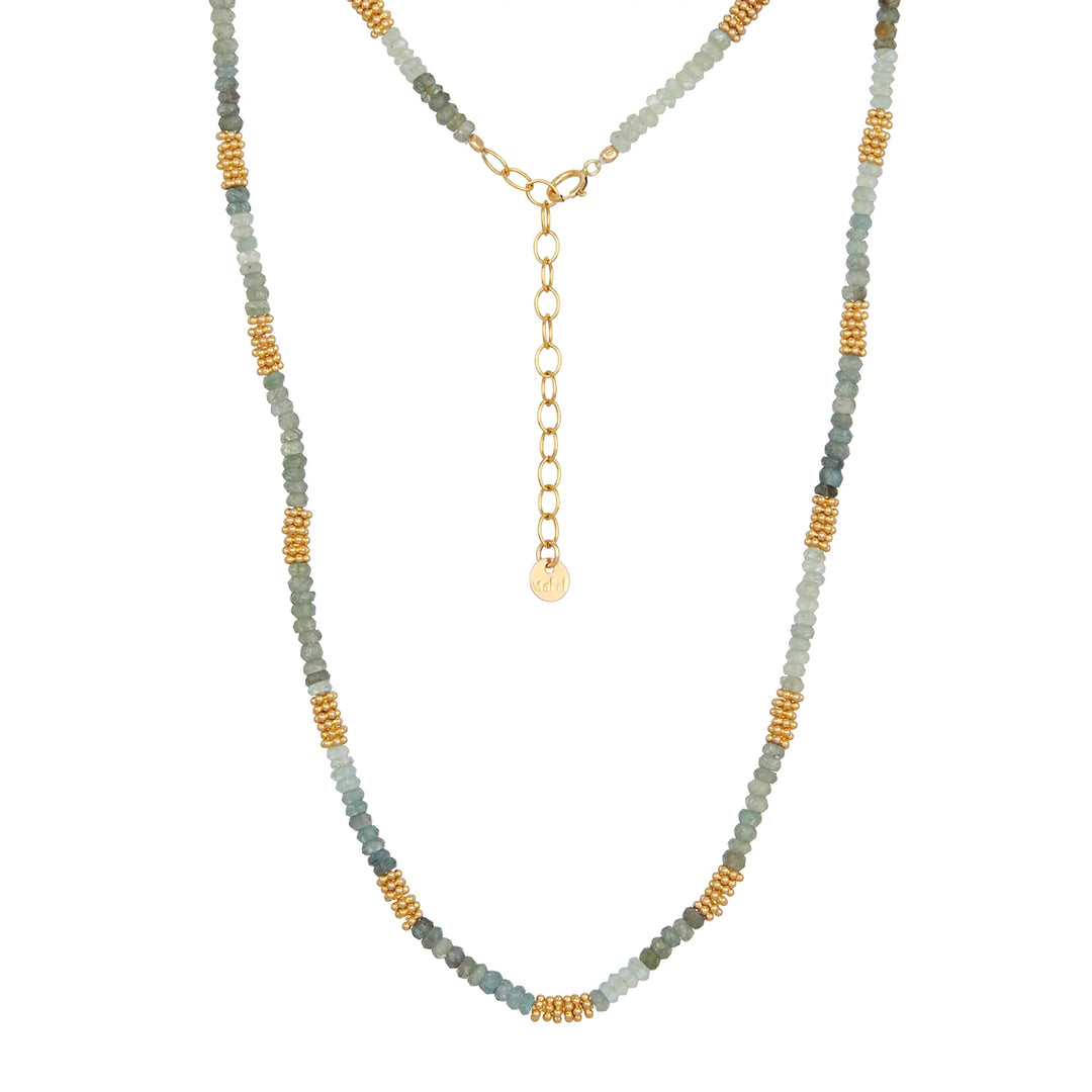 NECKLACE DAISY MOSS AQUAMARINE