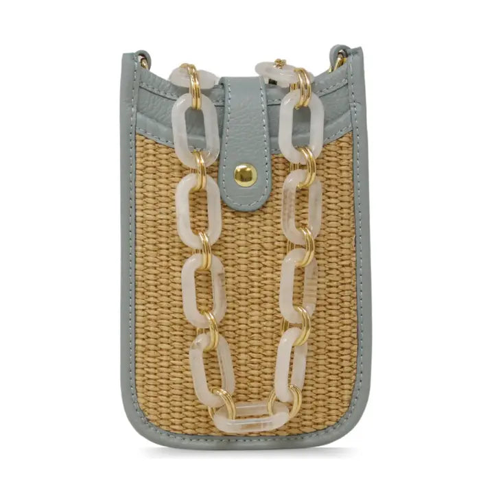 BAG CELL LEATHER & STRAW