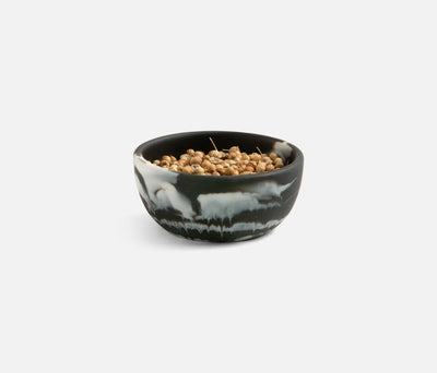 BOWL BLACK SWIRL RESIN