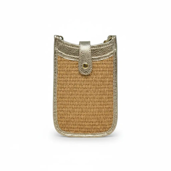 BAG CELL LEATHER & STRAW