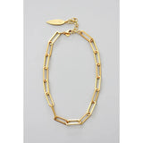 NECKLACE PAPERCLIP CHAIN MATTE GOLD 15"
