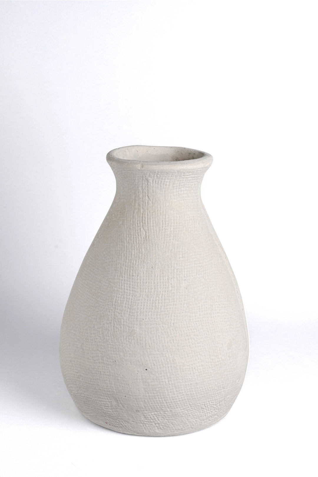 VASE PAPER MACHE NATURAL WHITE 11.2H