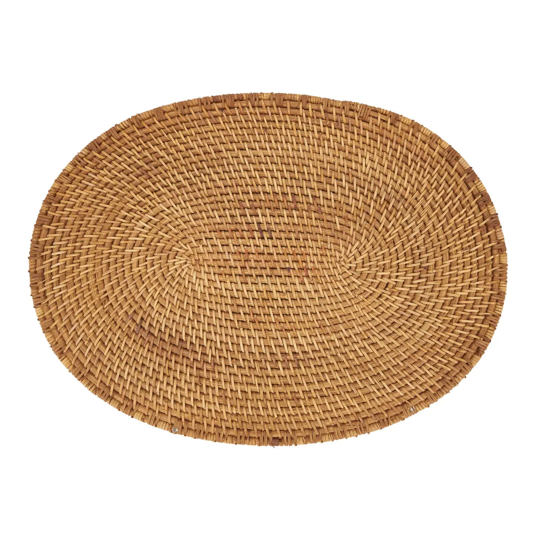 PLACEMAT WOVEN RATTAN OVAL