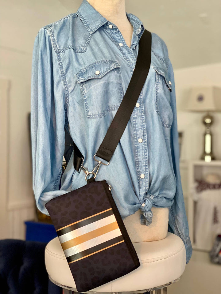 TOTE & WRISLET BLACK/GOLD/SILVER MINI #78683