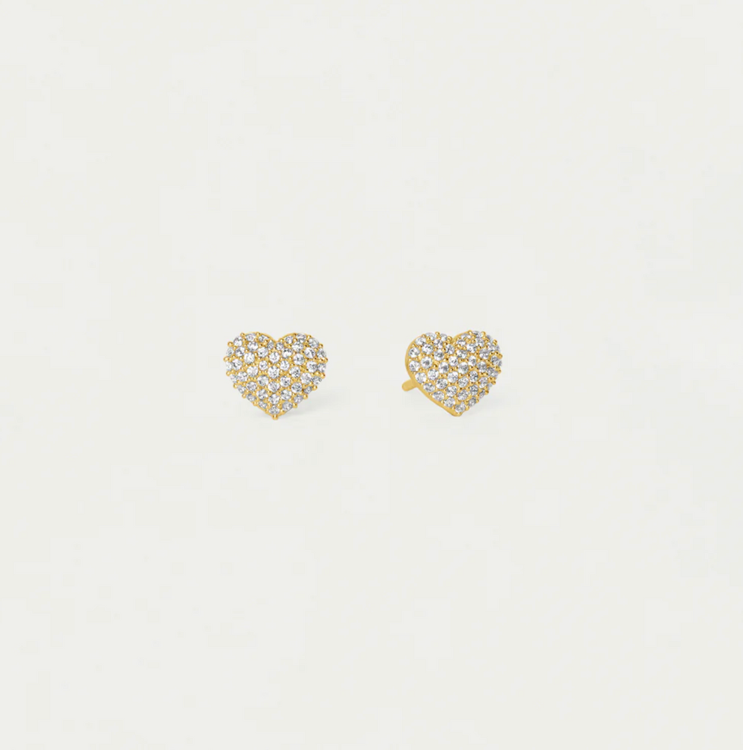 PETIT PAVE HEART STUDS