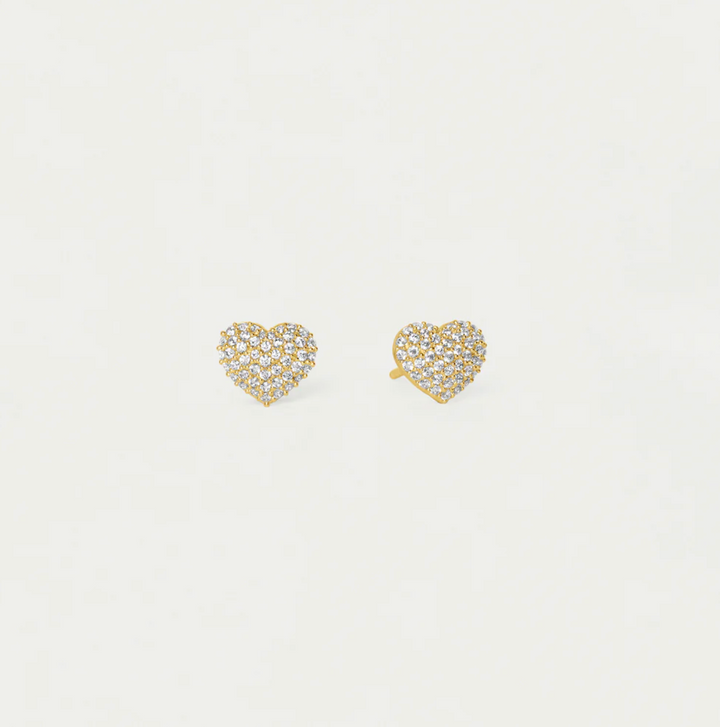 PETIT PAVE HEART STUDS