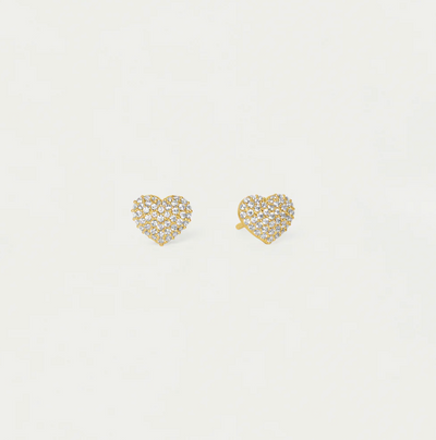 PETIT PAVE HEART STUDS