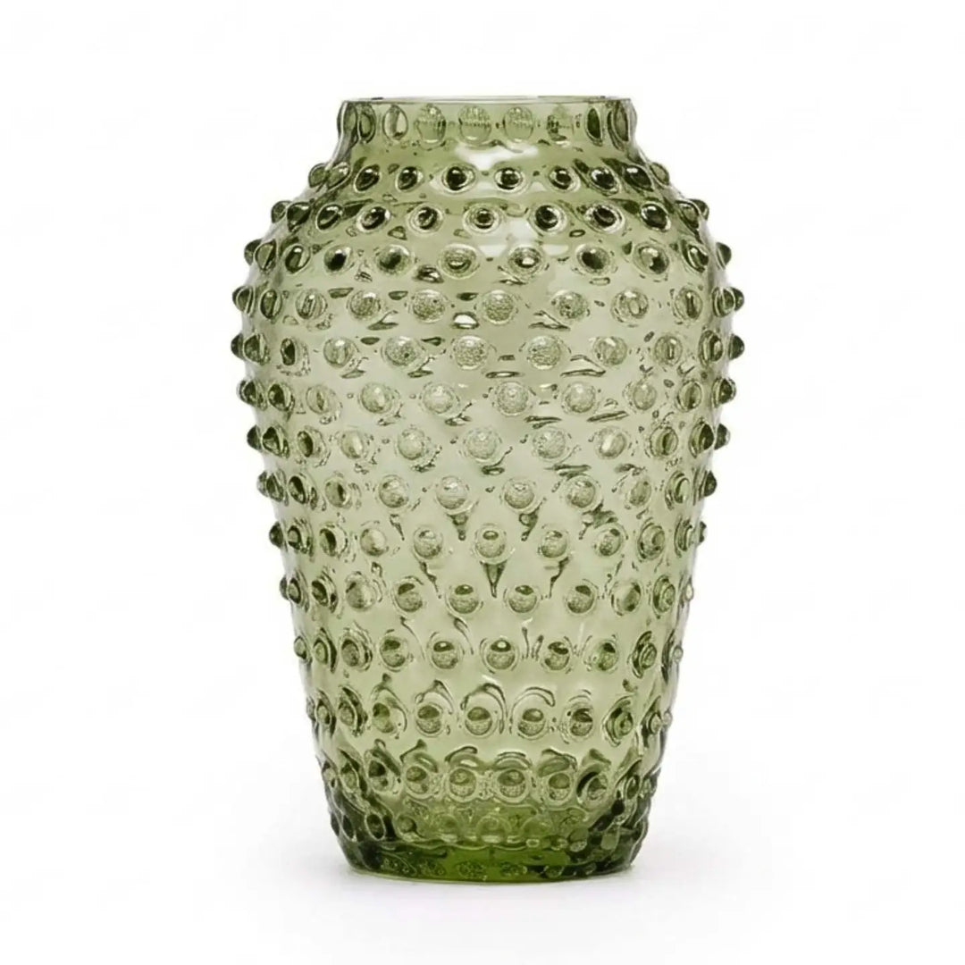 VASE HOBNAIL MOSS GREEN