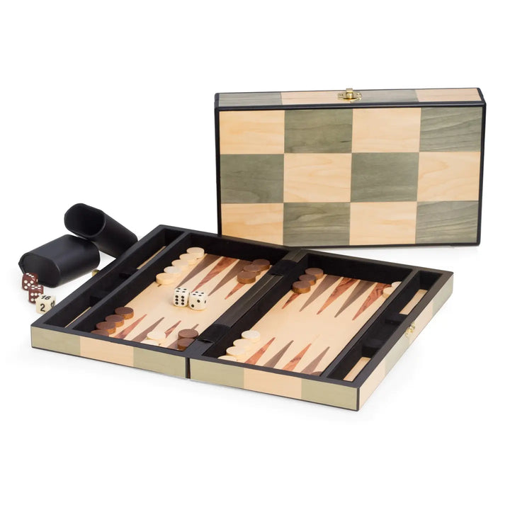 BACKGAMMON SET BIRCH AND OLIVE WOOD