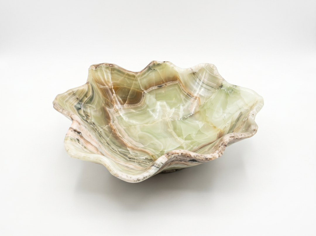 BOWL ONYX GREEN GREY WHITE 17.5L 15.5W 5.2H
