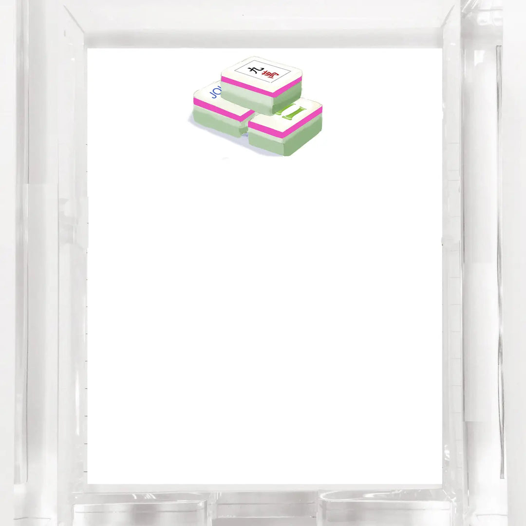 NOTEPAD THREE MAHJONG TILES WITH TRAY