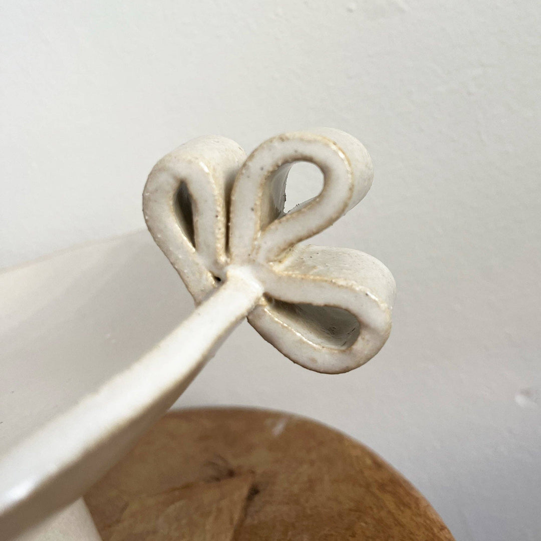 DISH PEDESTAL W/ RIBBON HANDLES