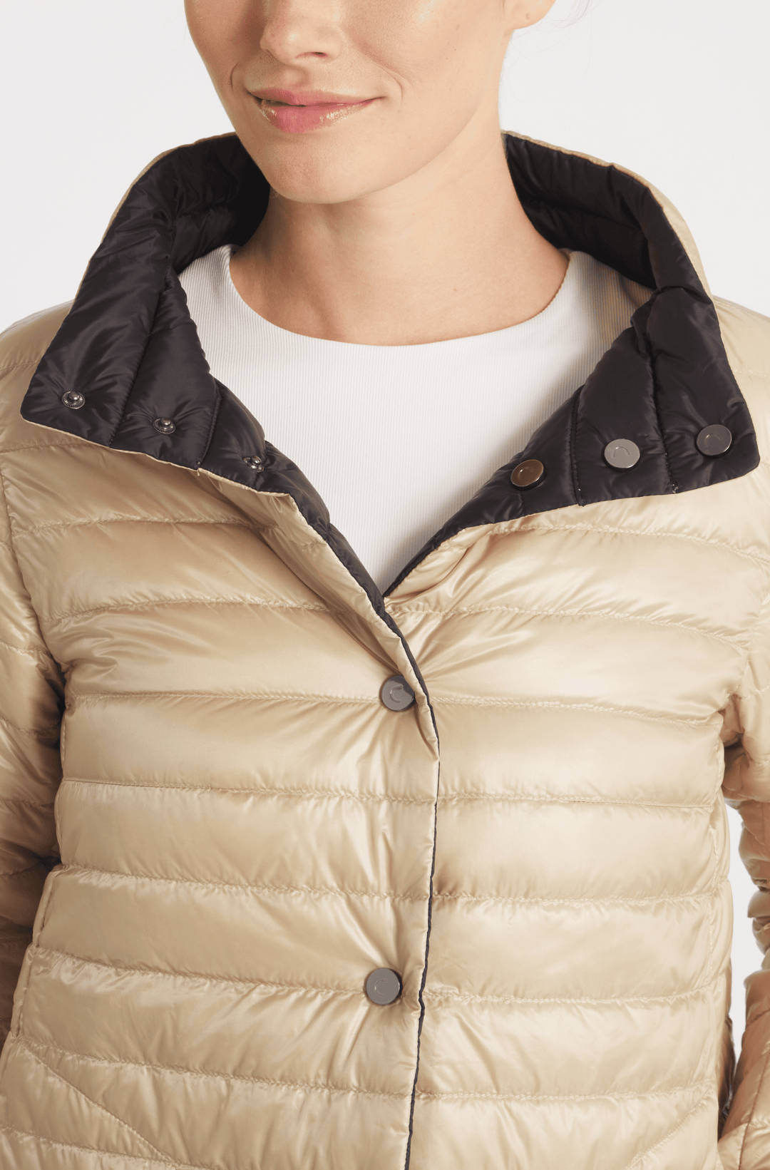 COAT REVERSIBLE DOWN 2 IN 1 MATTE BLACK TAUPE THE KNIGHTSBRIDGE