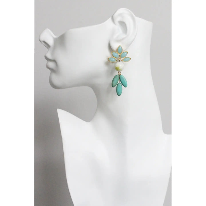 EARRINGS WITH VINTAGE GLASS AND TURQUOISE