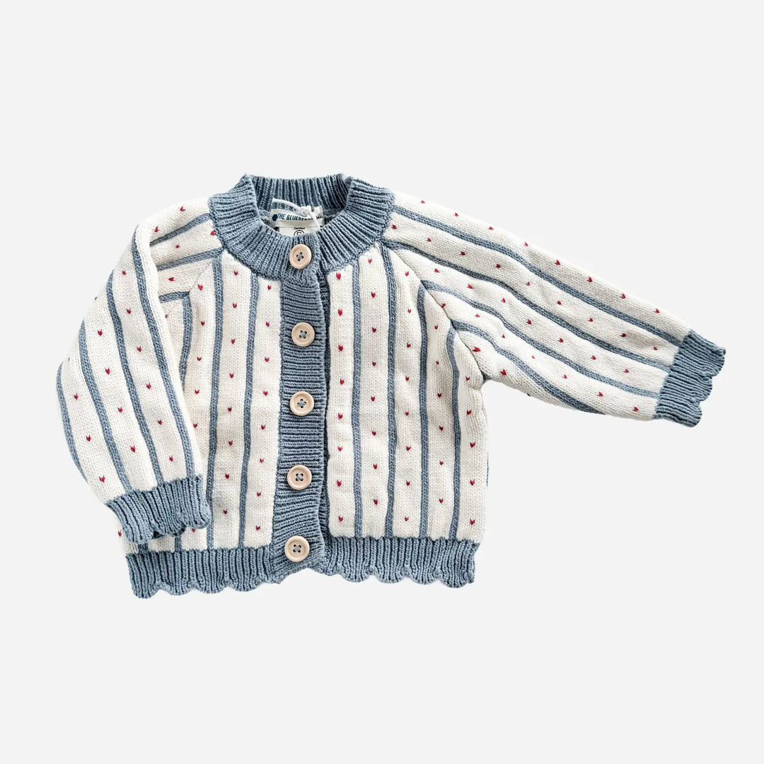 BABY CARDIGAN BLUE STRIPE