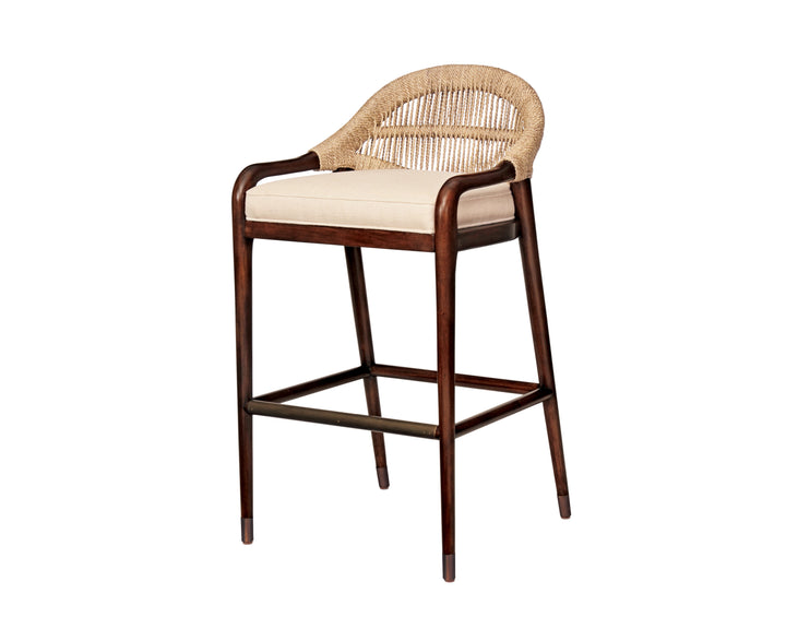 LOW BACK BAR STOOL - FLAX