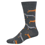 SOCKS DACHSHUNDS CHARCOAL HEATHER