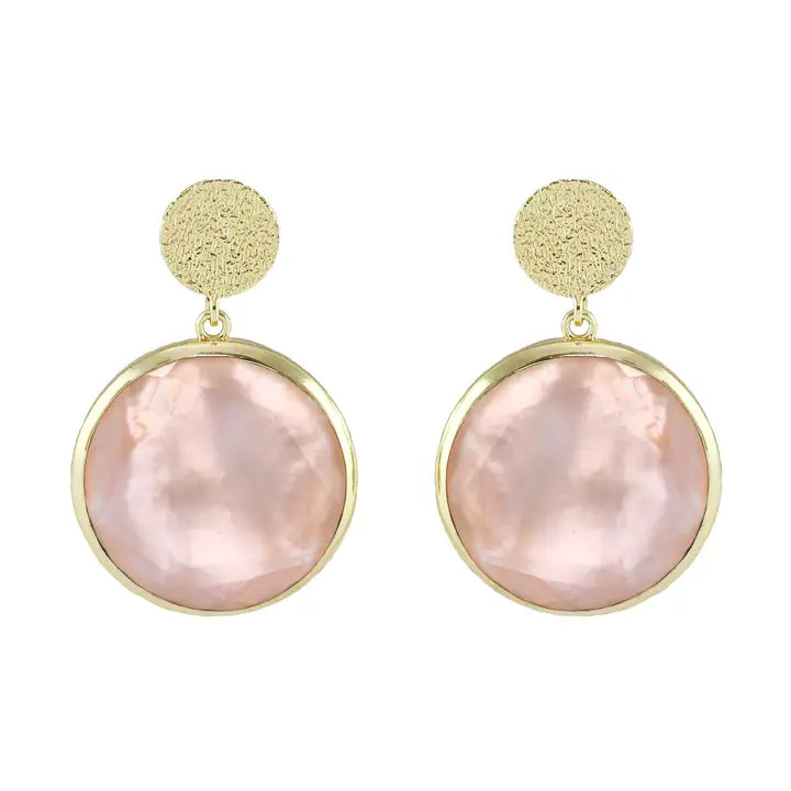 EARRINGS MORGANITE ROUND