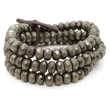 BRACELET FACETED PYRITE