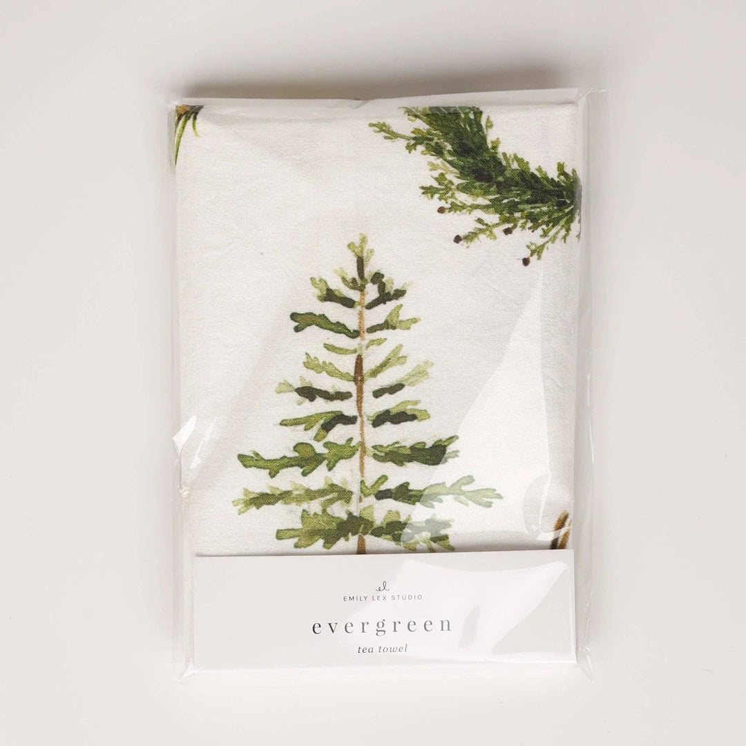 TEA TOWEL EVERGREEN CHRISTMAS COTTON FLOUR SACK