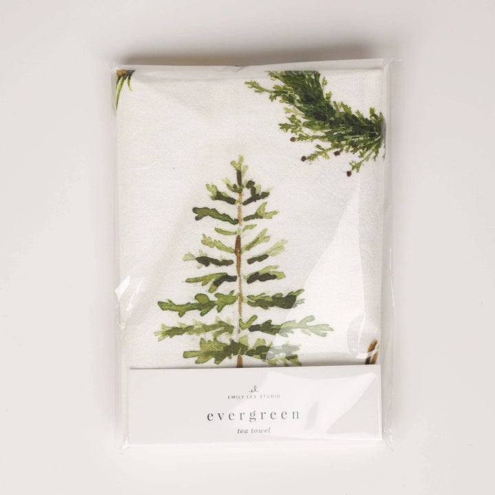 TEA TOWEL EVERGREEN CHRISTMAS COTTON FLOUR SACK