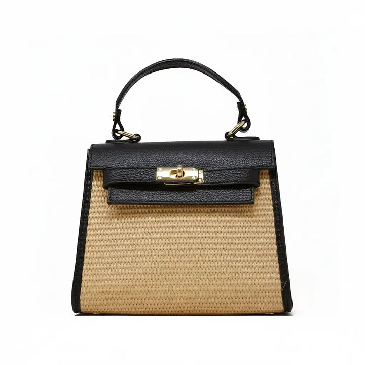 CROSSBODY BAG HANDLE RAFFIA&LEATHER