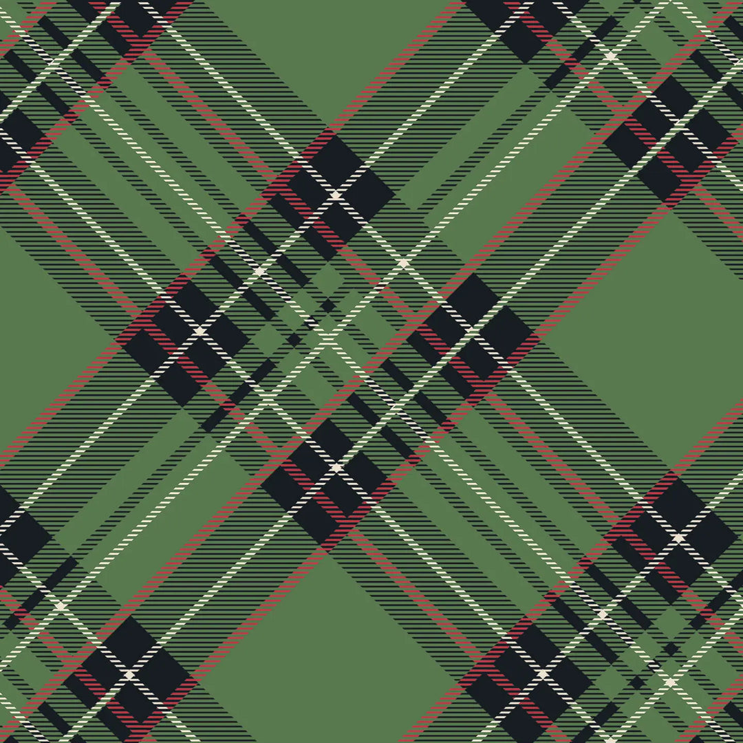 NAPKIN COCKTAIL GREEN PLAID PK20