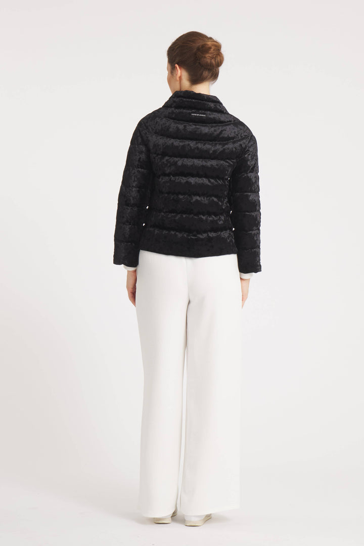 3/4 SLEEVE JACKET VELOUR DOWN MIDNIGHT BLACK THE SOHO