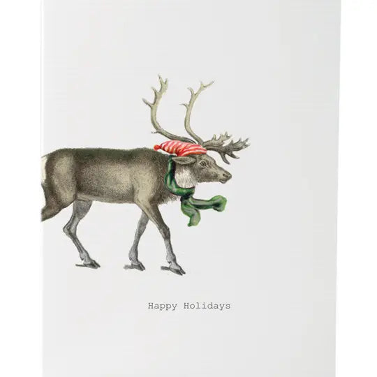 GREETING CARD "HAPPY HOLIDAYS REINDEER"