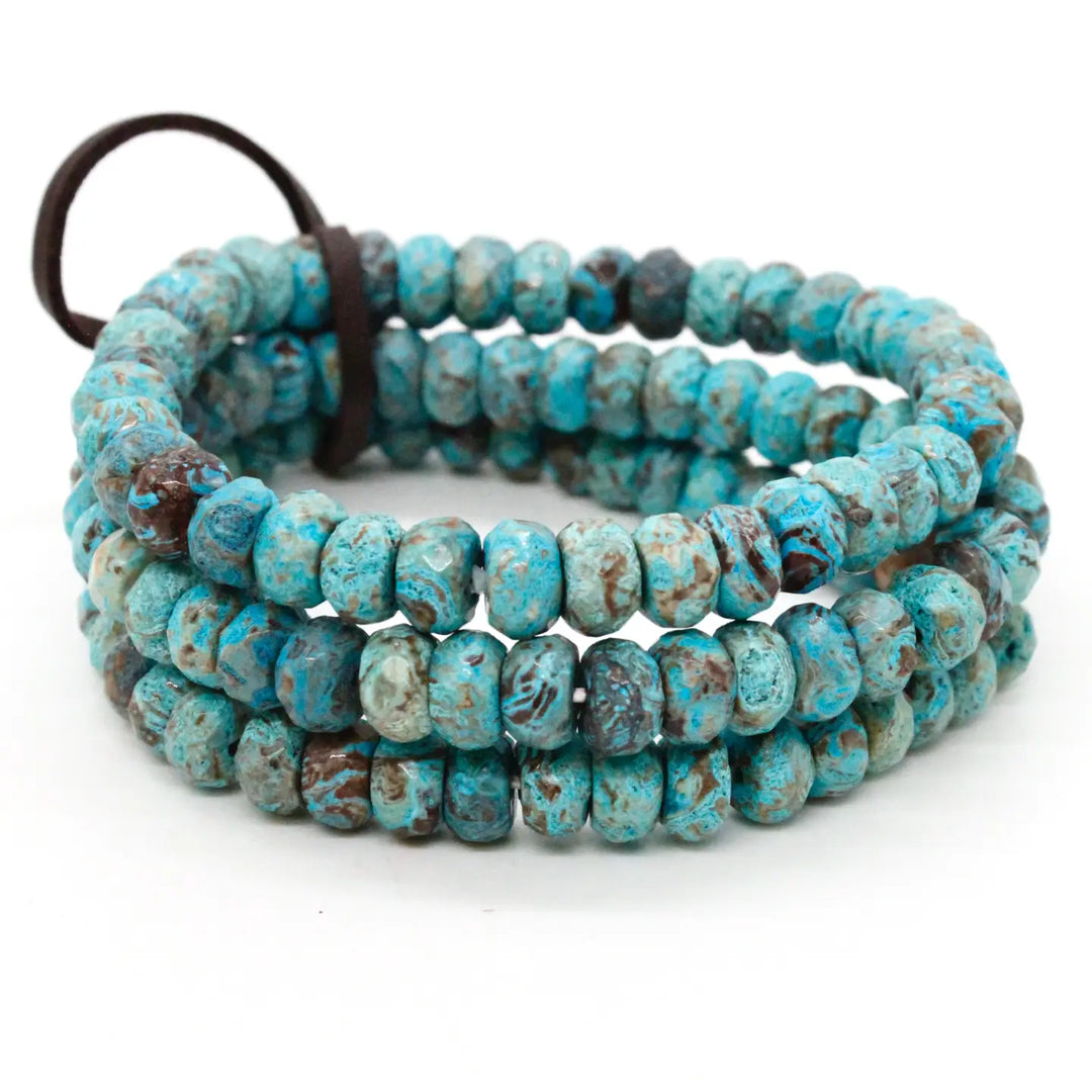 BRACELET FACETED OCEAN JASPER