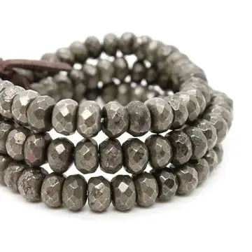 BRACELET FACETED PYRITE