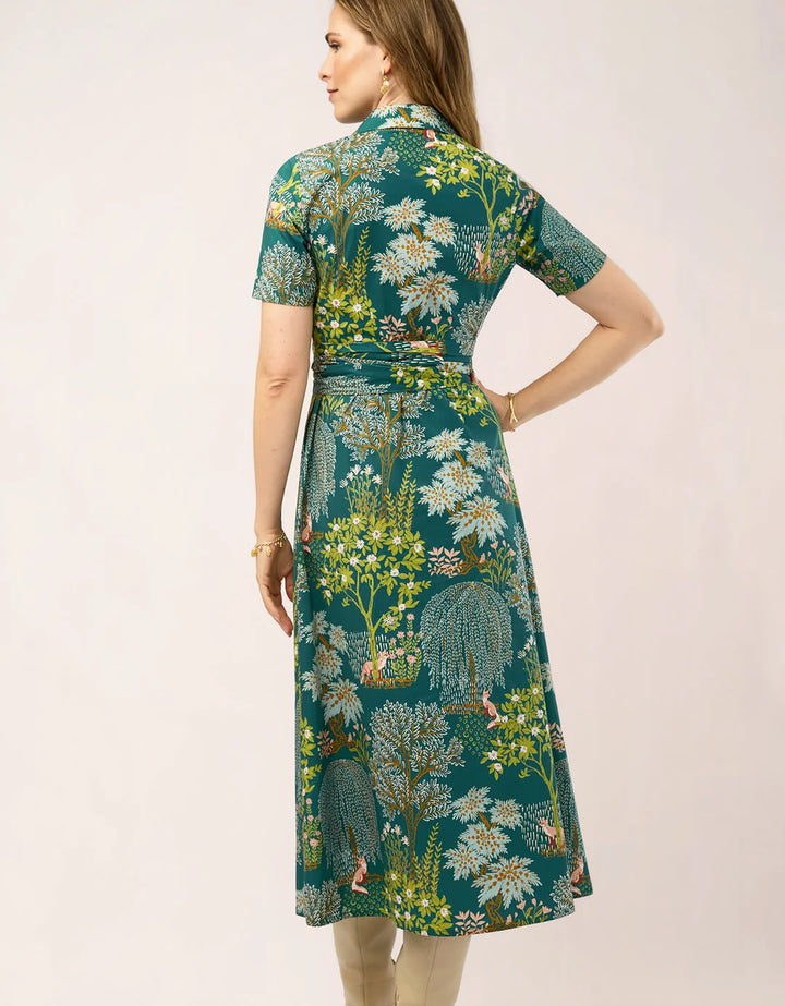 DRESS MIDI KRISTEN HERITAGE LANDSCAPE EVERGREEN