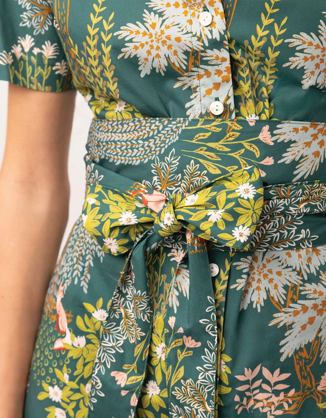 DRESS MIDI KRISTEN HERITAGE LANDSCAPE EVERGREEN