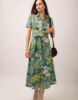 DRESS MIDI KRISTEN HERITAGE LANDSCAPE EVERGREEN
