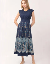 DRESS MIDI CARMEN JAPONICA PAISLEY