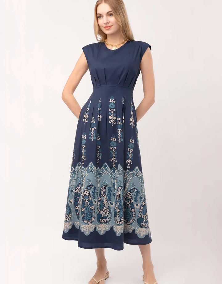 DRESS MIDI CARMEN JAPONICA PAISLEY