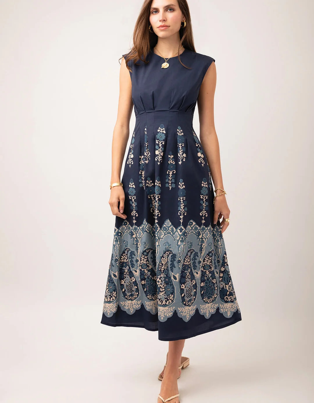 DRESS MIDI CARMEN JAPONICA PAISLEY