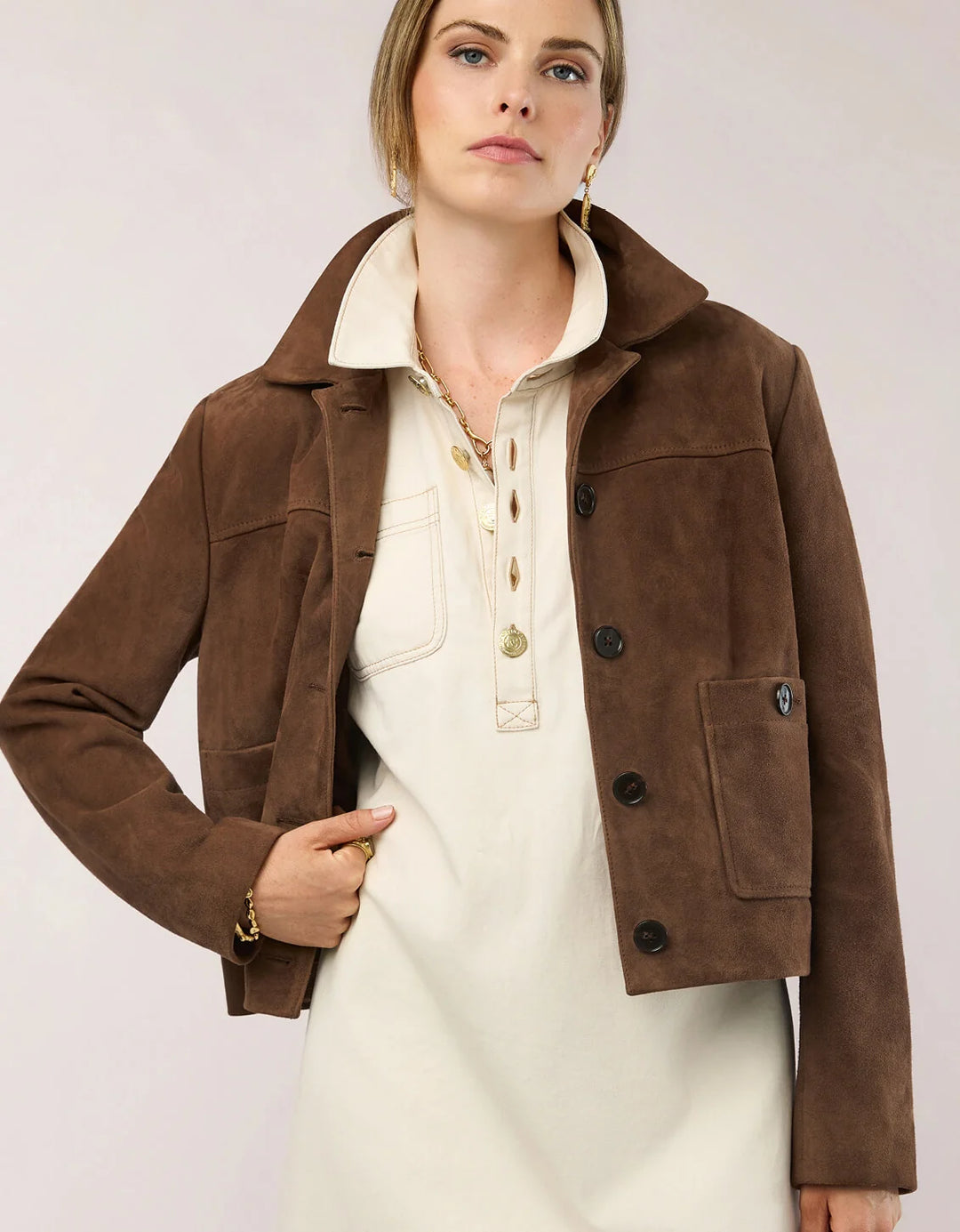 JACKET BRITTNEY SUEDE BROWN