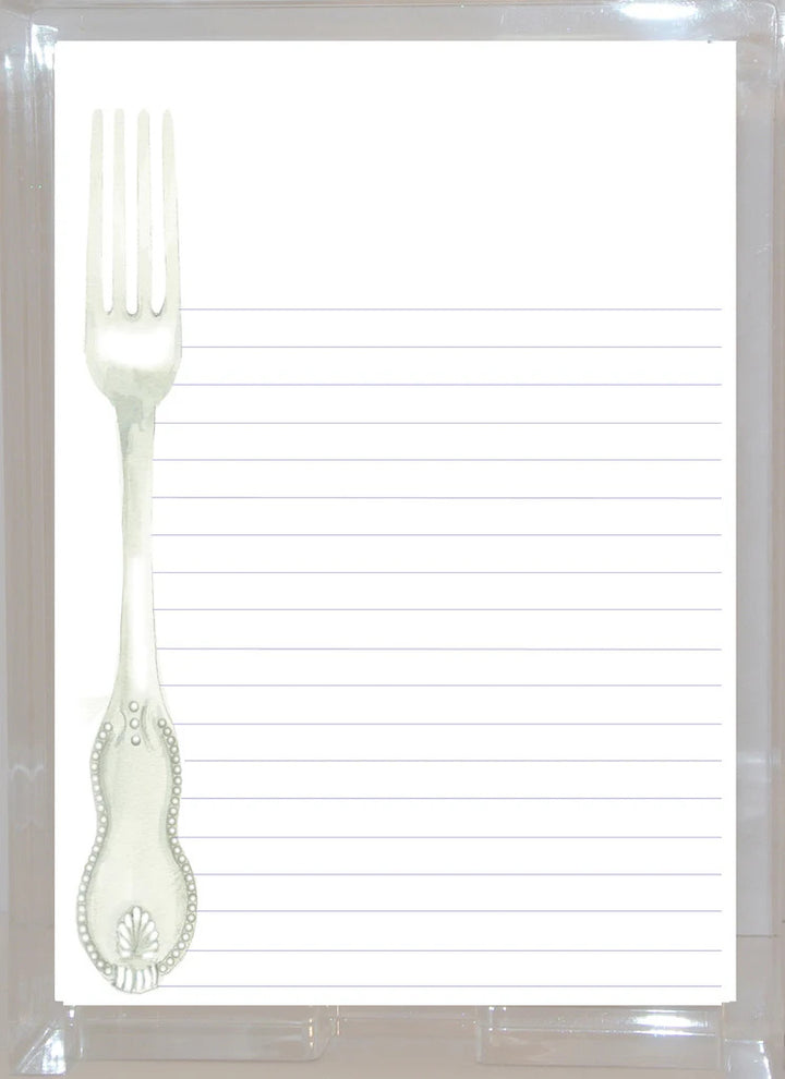 NOTEPAD SILVER FORK WITH TRAY