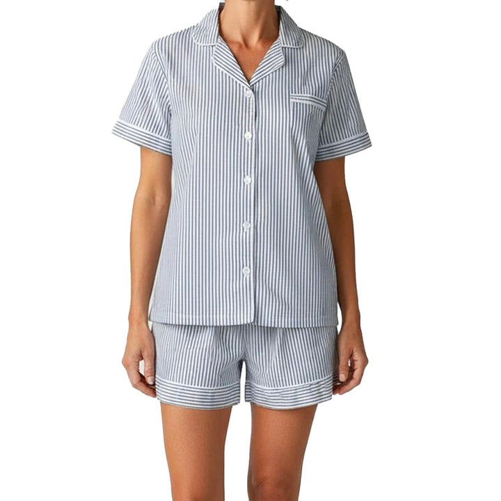 PAJAMA SET ALEX WOVEN SHORT NAVY STRIPE