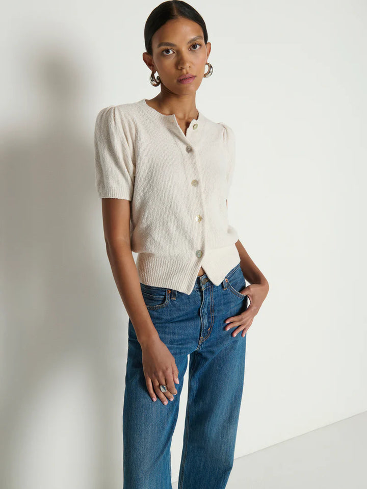 CARDIGAN PIMA VOLOUR PORCELAIN