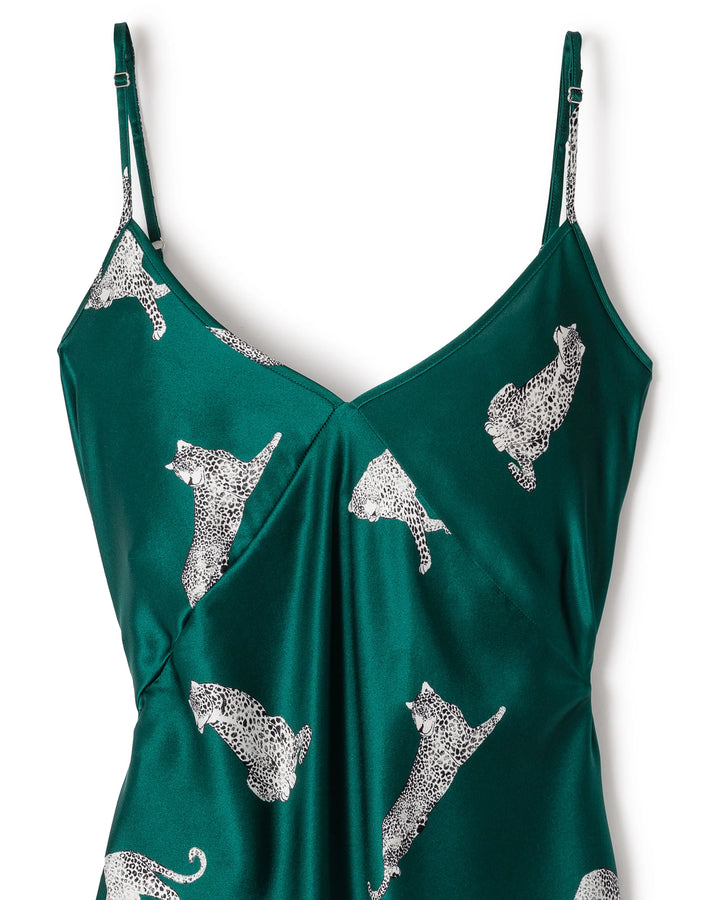 NIGHTGOWN SILK PANTHERE DE LUXE GREEN